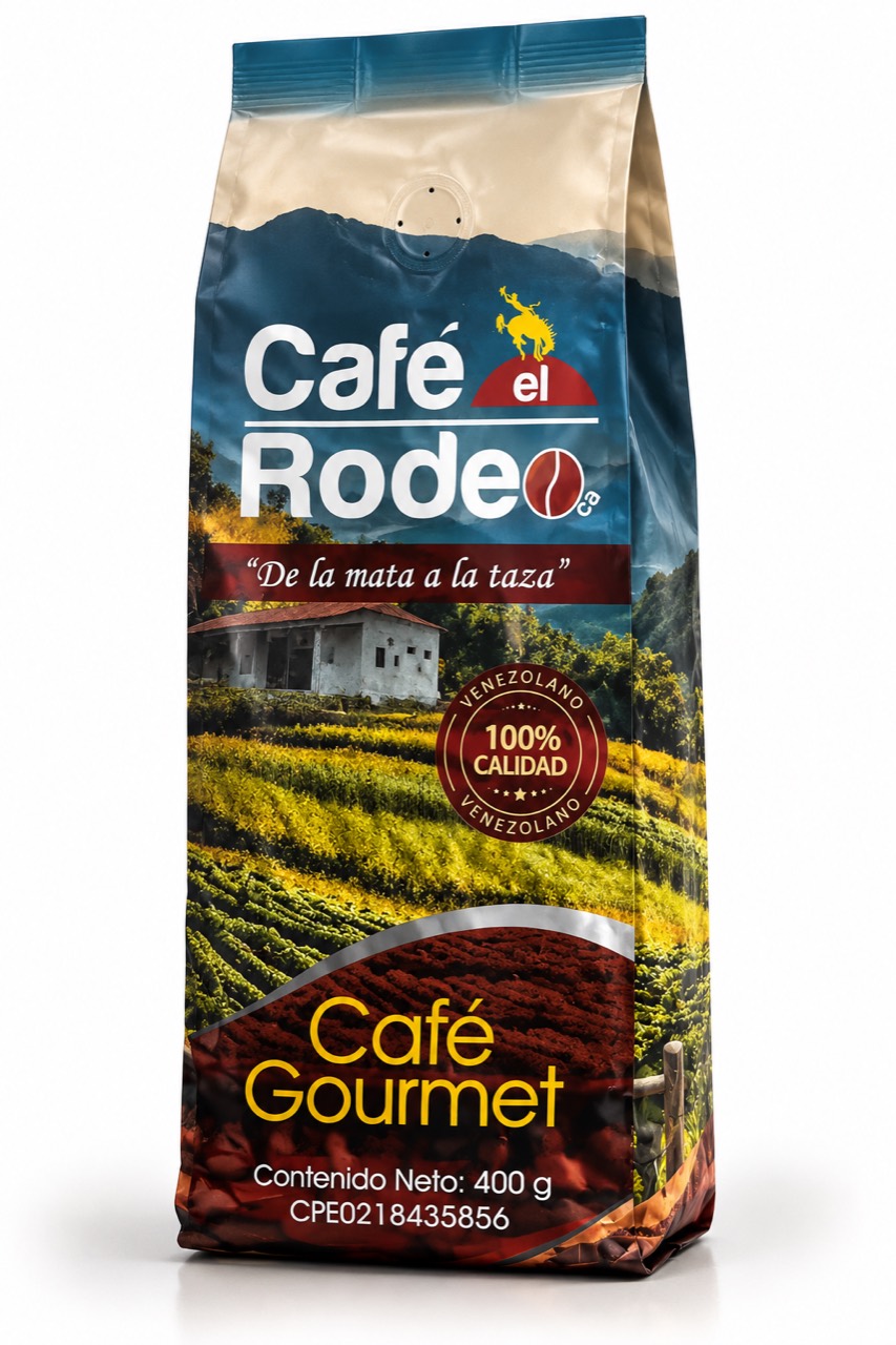 Empaque original de Café el Rodeo, Café Gourmet venezolano de 400 gramos